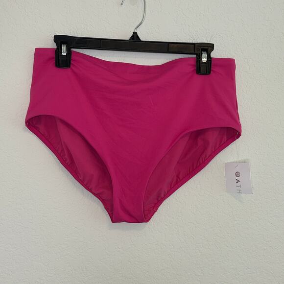 Athleta Other - NWT Athleta High Waist Bikini Bottom Pink Sz Large